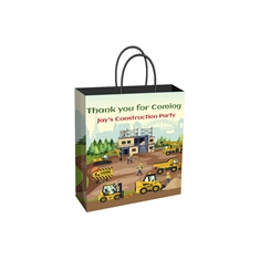 Construction Theme Medium Gift Bag | Plain or Personalized
